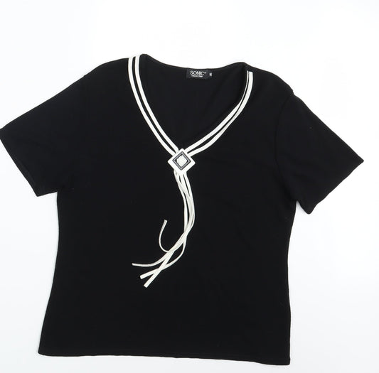 Sonic Womens Black   Basic T-Shirt Size 16