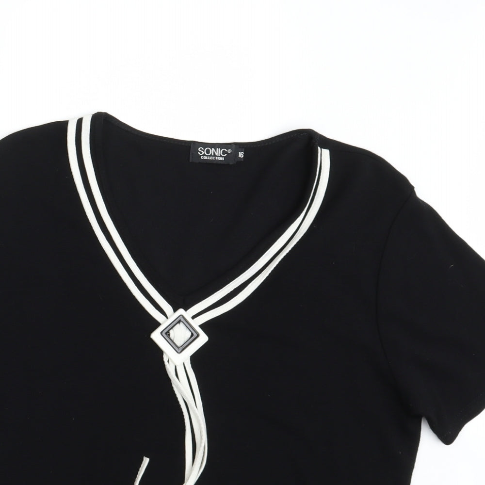 Sonic Womens Black   Basic T-Shirt Size 16