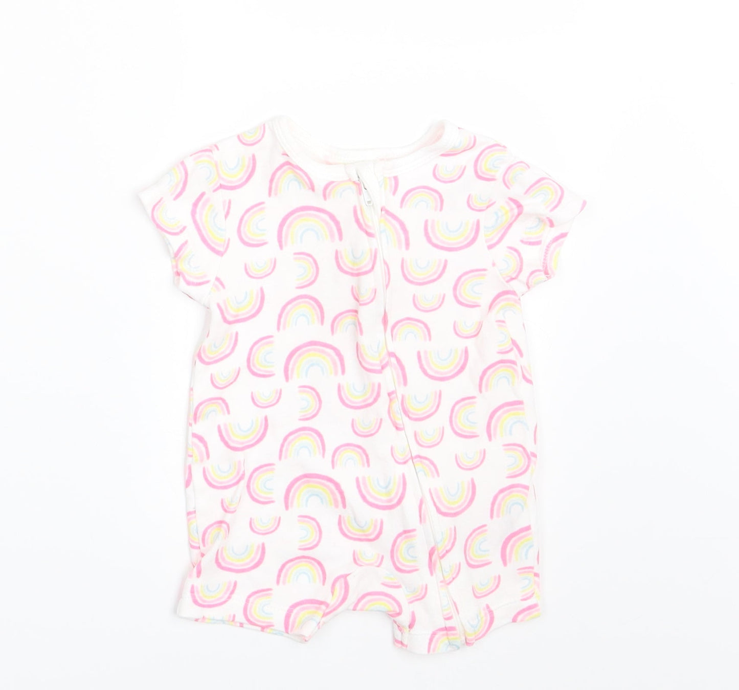 Primark Girls White Colourblock  Romper One-Piece Size 0-3 Months