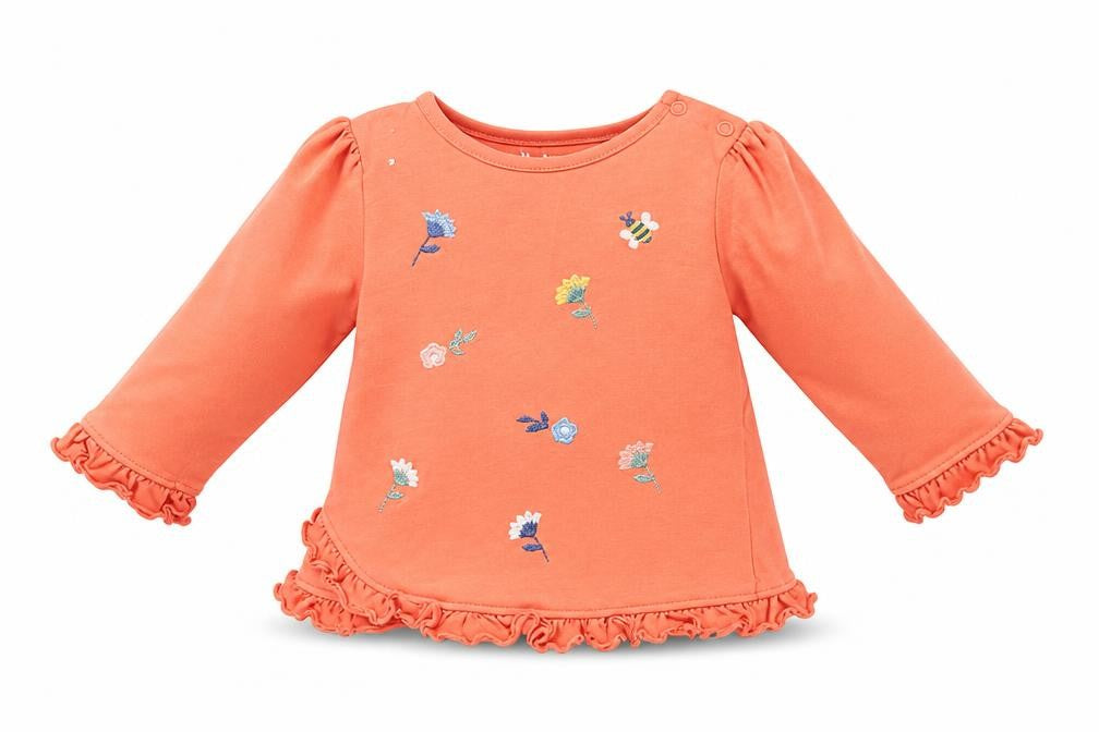 Nutmeg Girls Orange Floral  Basic T-Shirt Size 6-9 Months