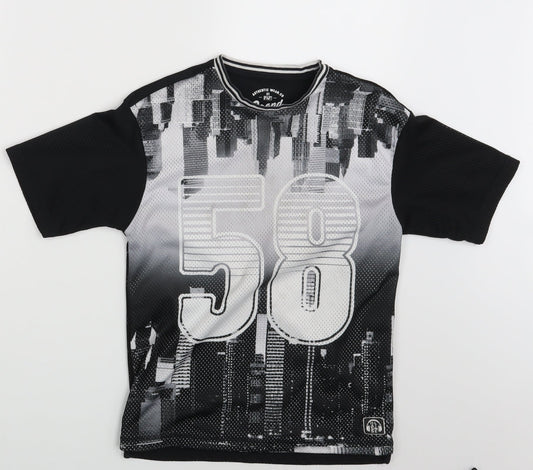 F&F Boys Black   Basic T-Shirt Size 7-8 Years