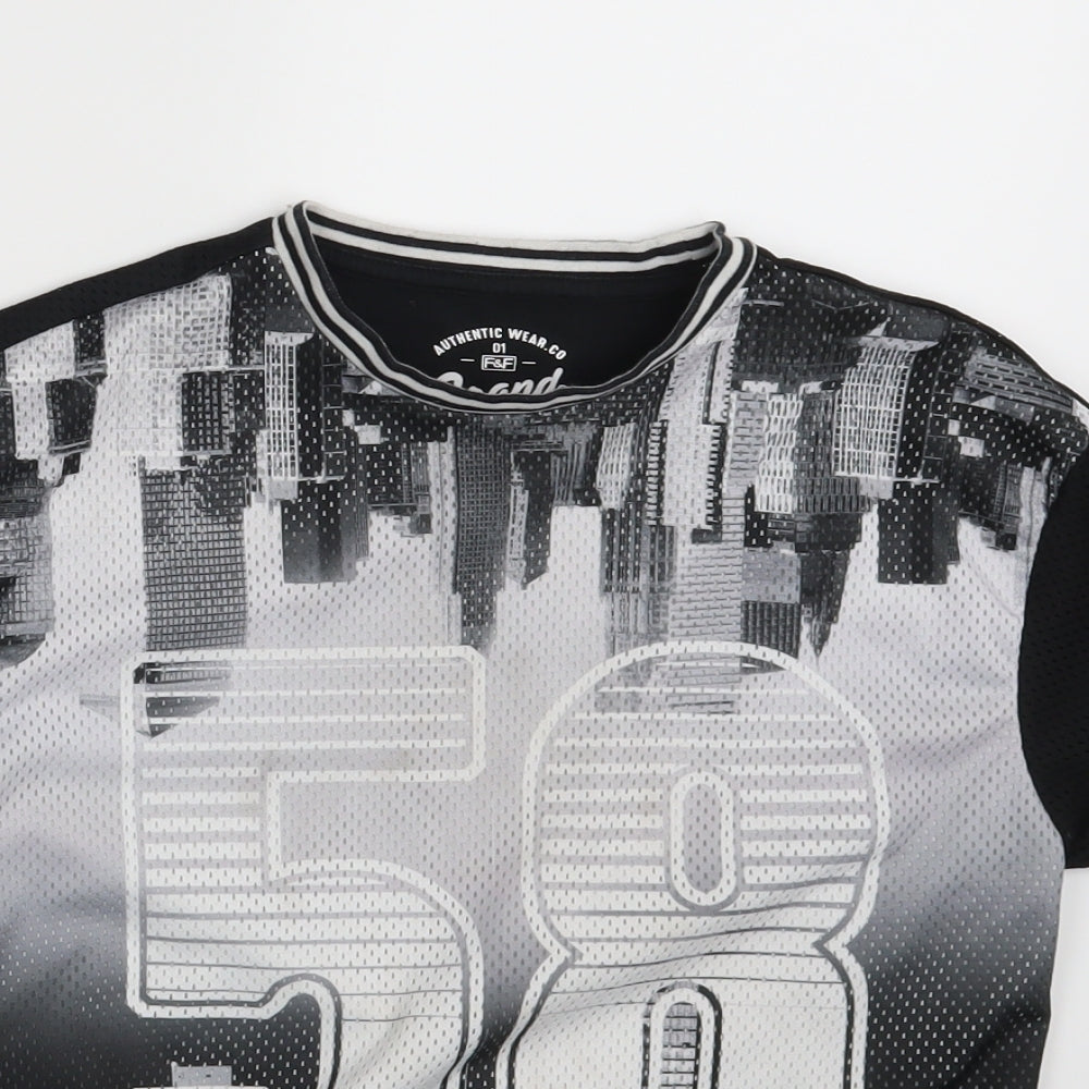 F&F Boys Black   Basic T-Shirt Size 7-8 Years