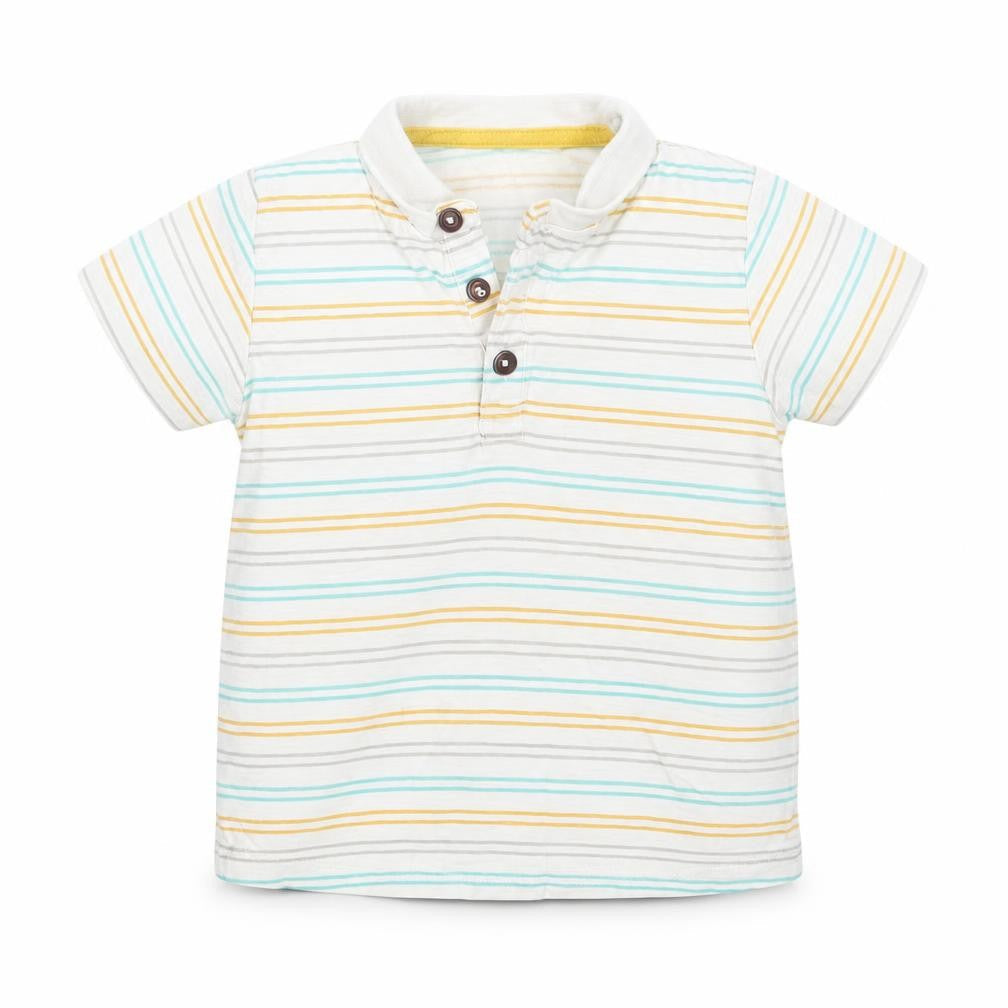 Matalan Boys White Striped  Basic T-Shirt Size 24 Months