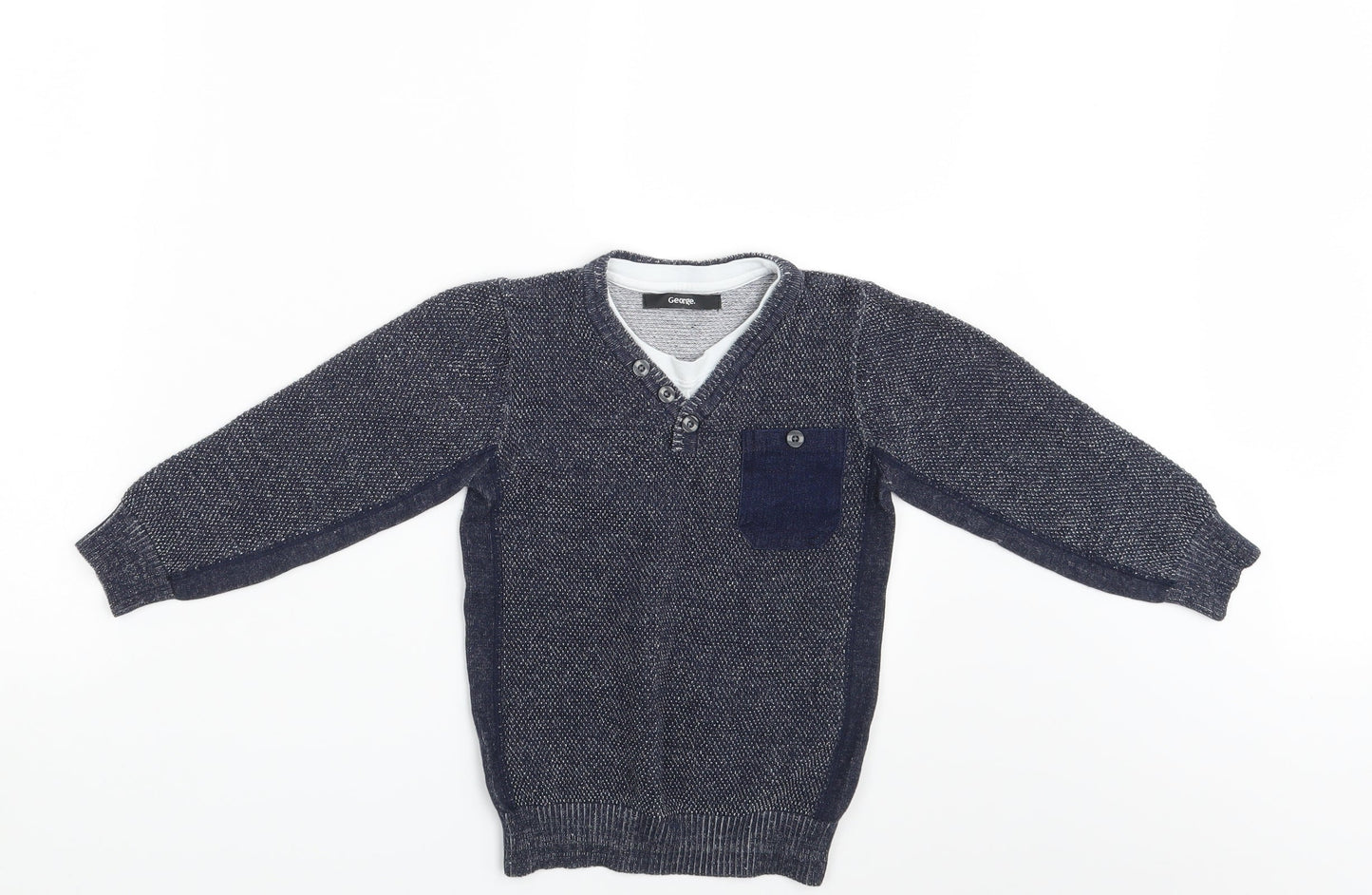 George Boys Blue   Pullover Jumper Size 5-6 Years