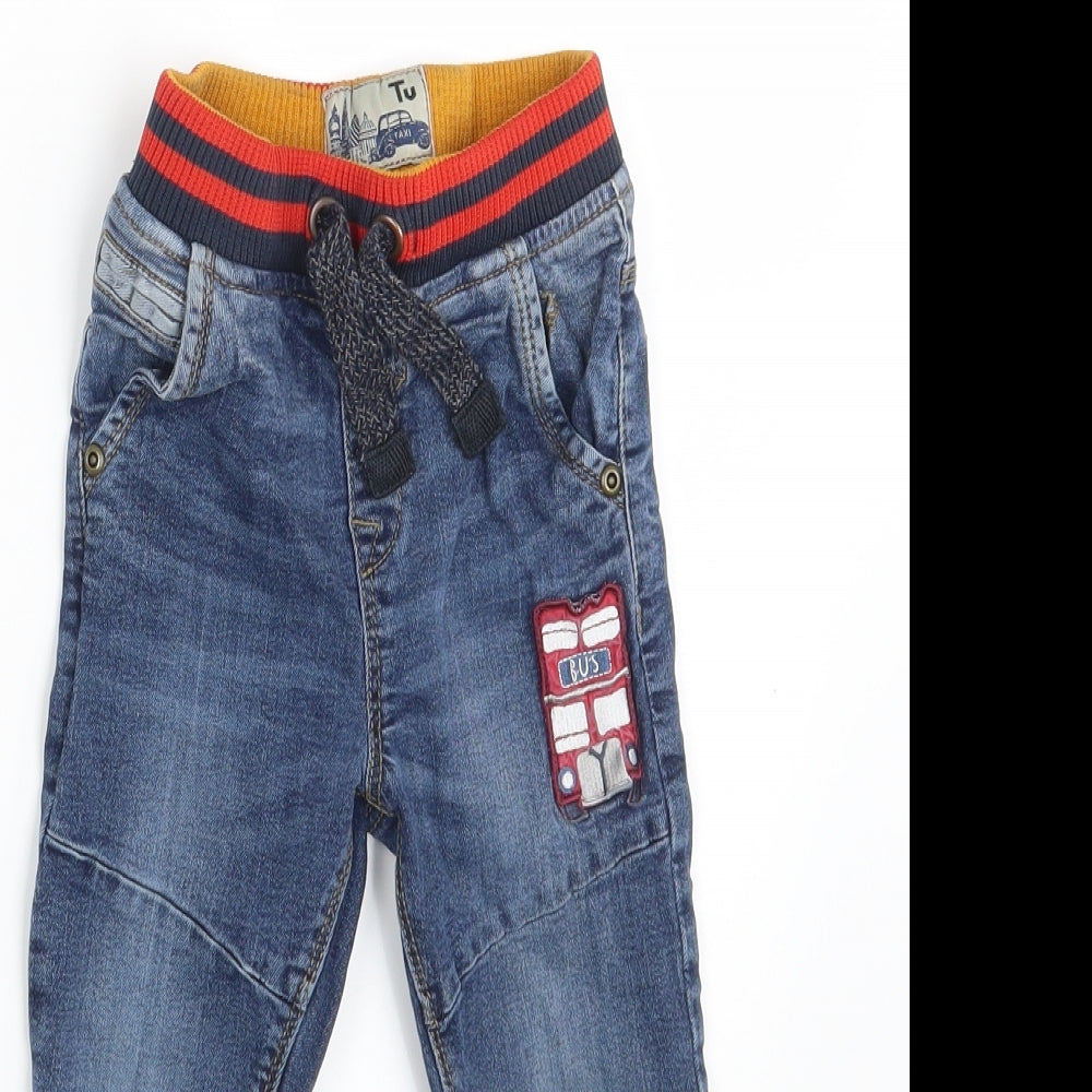 TU Girls Blue  Denim Capri Jeans Size 24 Months  - Waist 16in; Inside  leg 14in