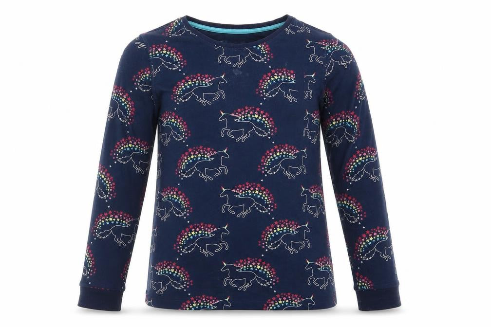 Marks & Spencer Girls Blue Animal Print  Top Pyjama Top Size 12-13 Years  - Unicorn