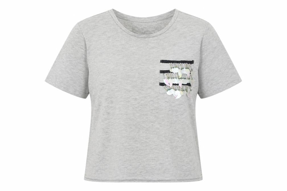 Very Womens Grey  Jersey Basic T-Shirt Size 10
