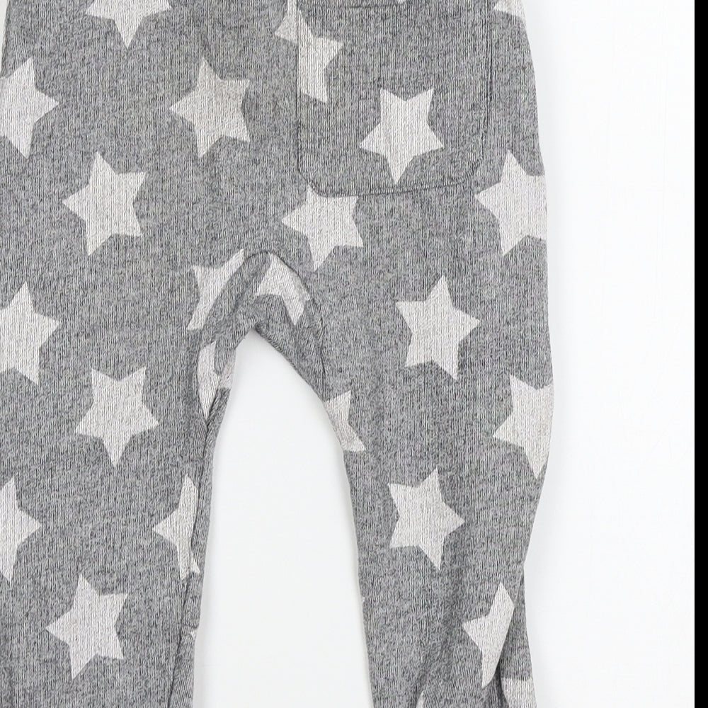 Marks and Spencer Girls Grey Geometric Jersey Capri Pyjama Pants Size 3-4 Years  - Stars