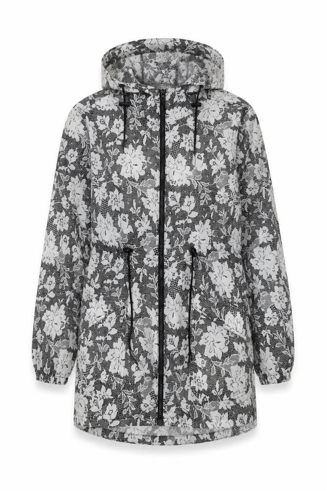 urban essentials Womens Grey Floral  Parka Coat Size L