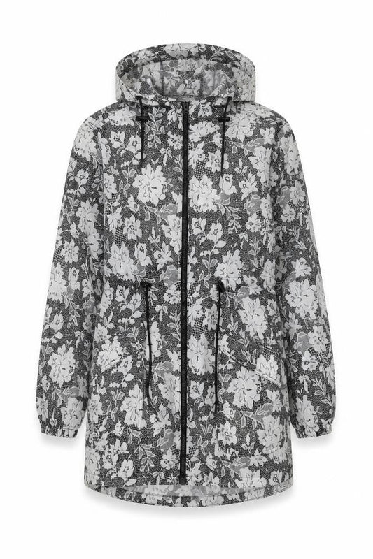 urban essentials Womens Grey Floral  Parka Coat Size L