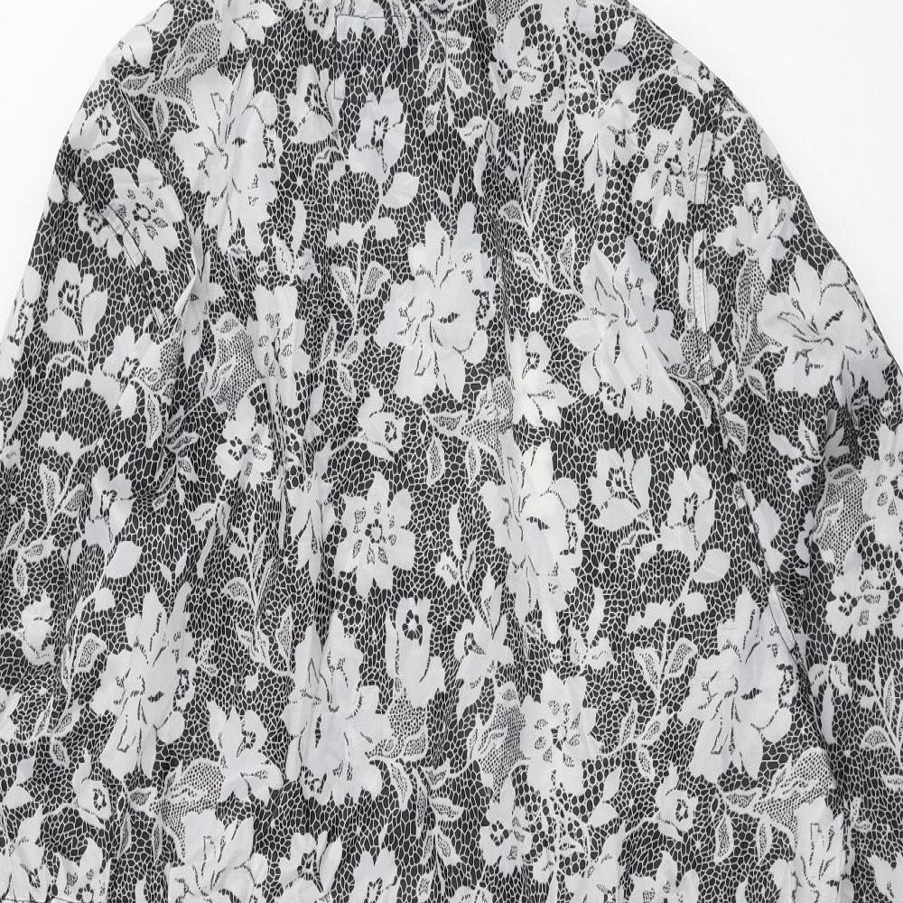 urban essentials Womens Grey Floral  Parka Coat Size L