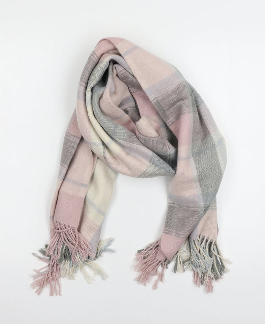 Preworn Womens Pink Check Knit  Scarf