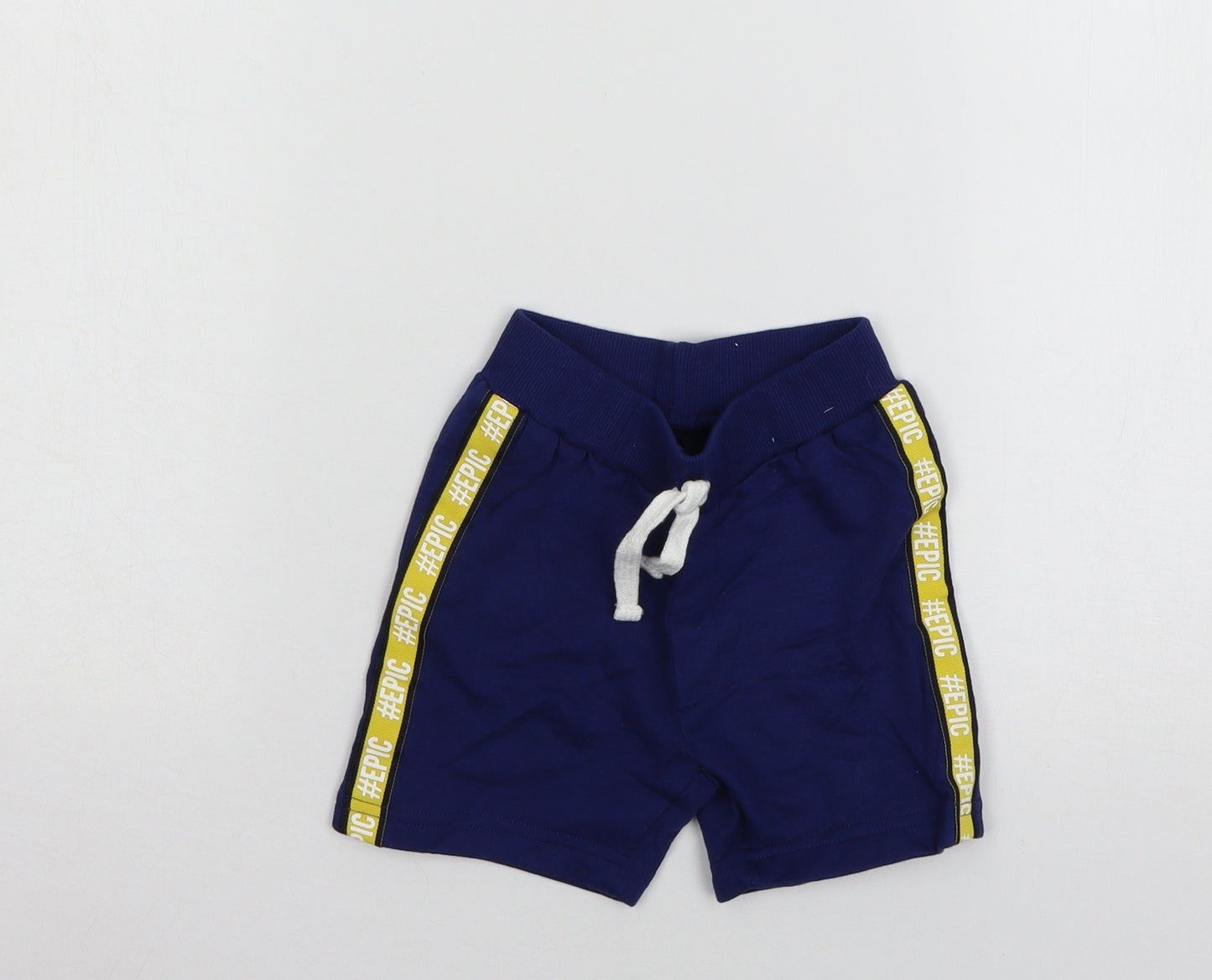 Preworn Boys Blue Striped Jersey Cropped Trousers Size 12 Months  - Epic