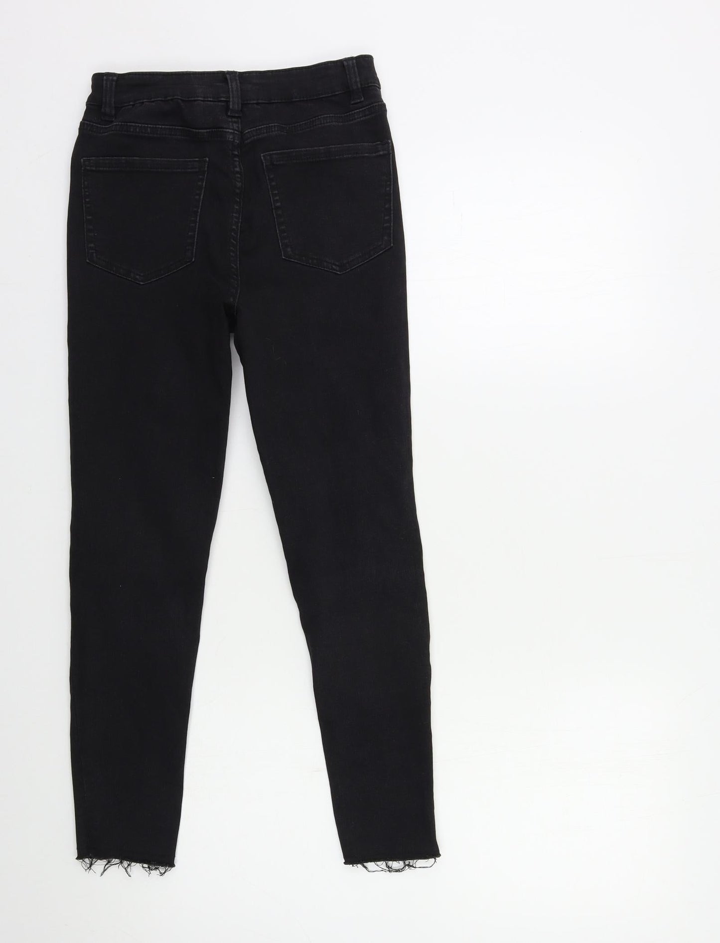 Preworn Womens Black  Denim Skinny Jeans Size 23 in L23 in