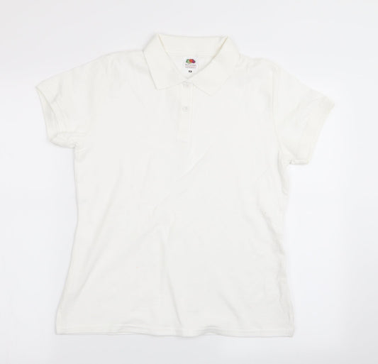 Fruit of the Loom Boys White   Basic Polo Size M