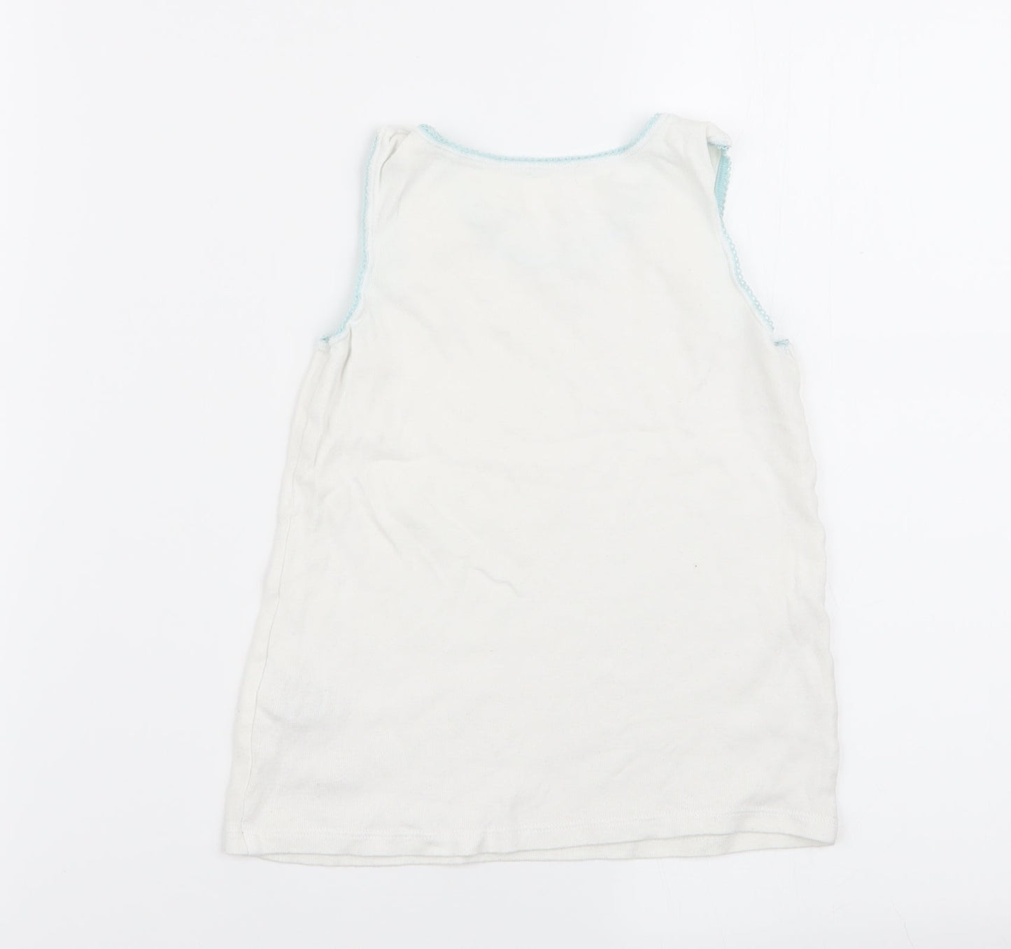 M&S Girls White   Basic Tank Size 6-7 Years