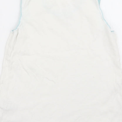 Brand and care label for Marks & Spencer girls’ white basic tank, size 6-7, years