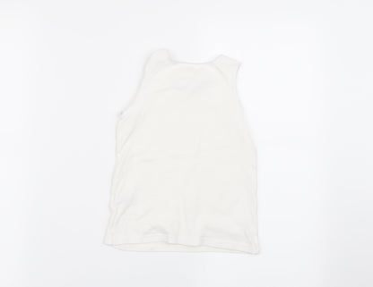 Back view of Marks & Spencer girls’ white basic tank, size 7-8, years