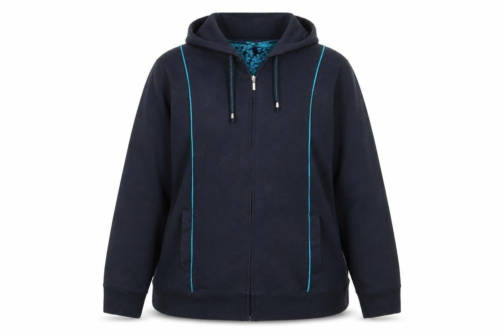 Bonmarché Womens Blue Full Zip Jumper Size XL
