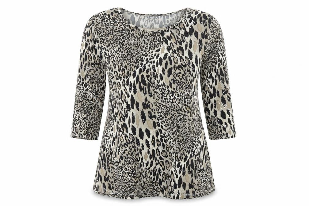 Classic Womens Multicoloured Animal Print  Basic T-Shirt Size 12