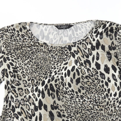 Classics Womens Multicoloured Animal Print  Basic T-Shirt Size 12