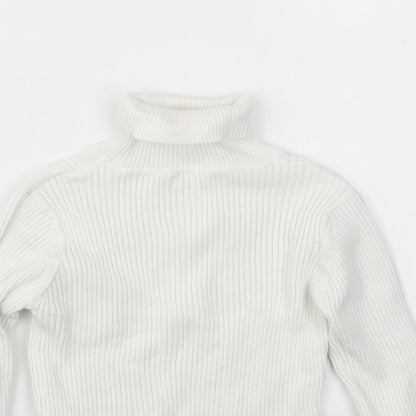 Close-up detail of Next girls’ white basic t-shirt, size 6, years