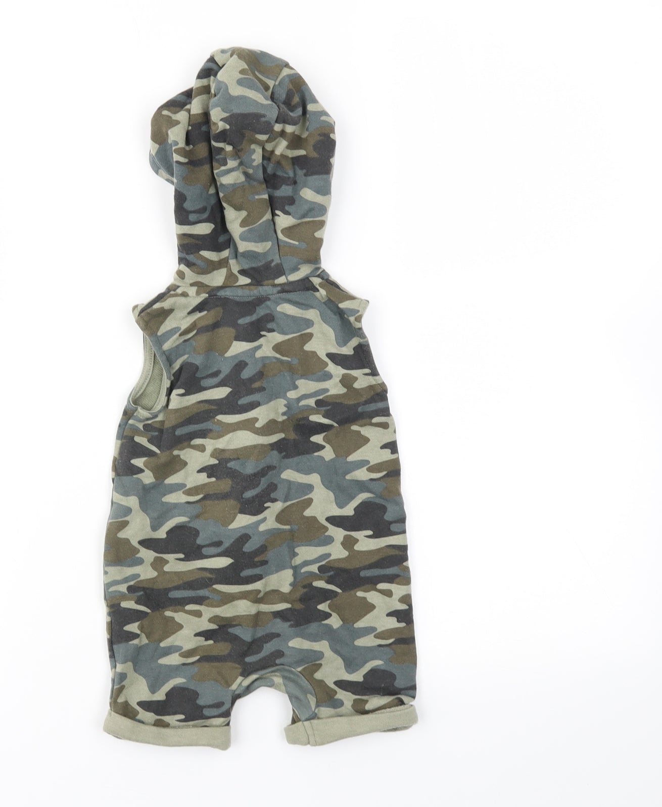 F&F Boys Green Camouflage  Dungaree One-Piece Size 3-6 Months