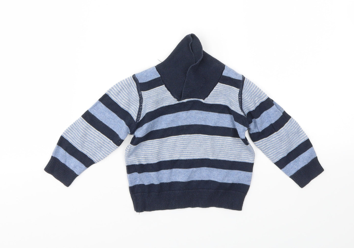 Earlydays Boys Blue Striped  Pullover Jumper Size 0-3 Months