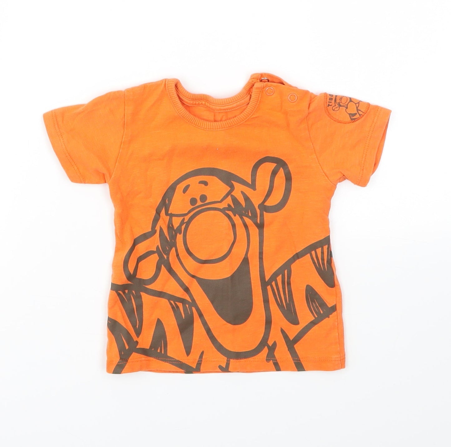 George Boys Orange Animal Print  Basic T-Shirt Size 6-9 Months