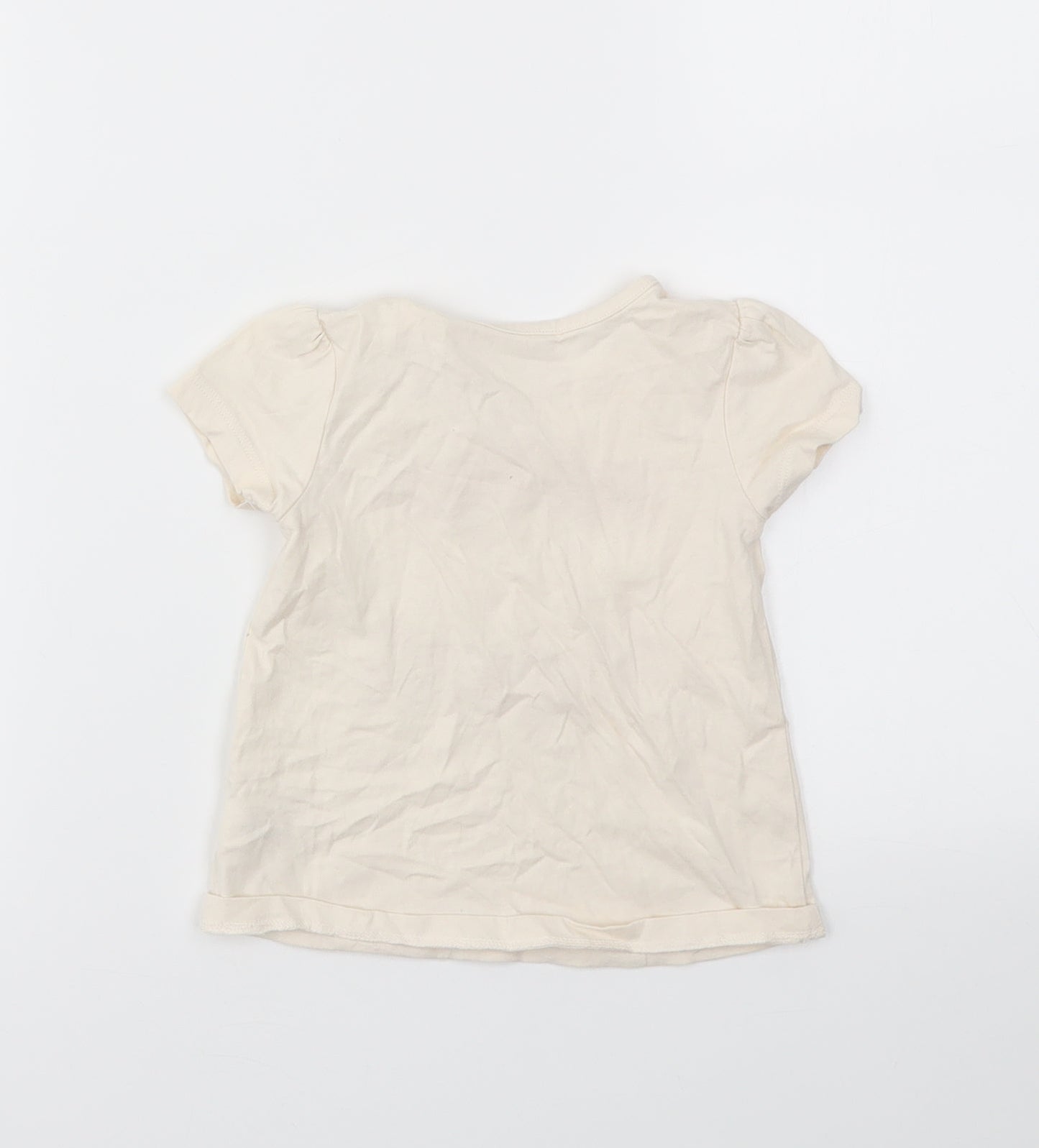 George Girls Ivory   Basic T-Shirt Size 9-12 Months