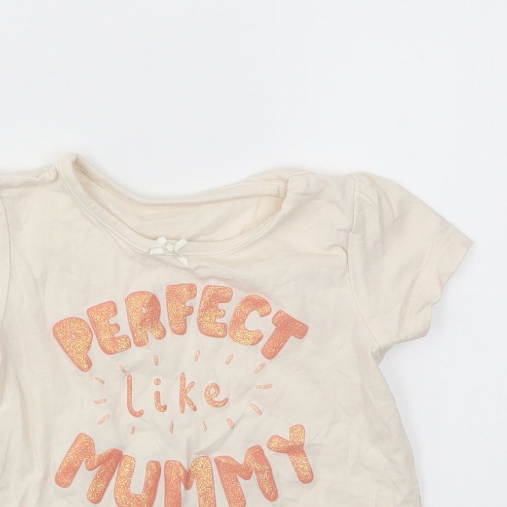 George Girls Ivory   Basic T-Shirt Size 9-12 Months