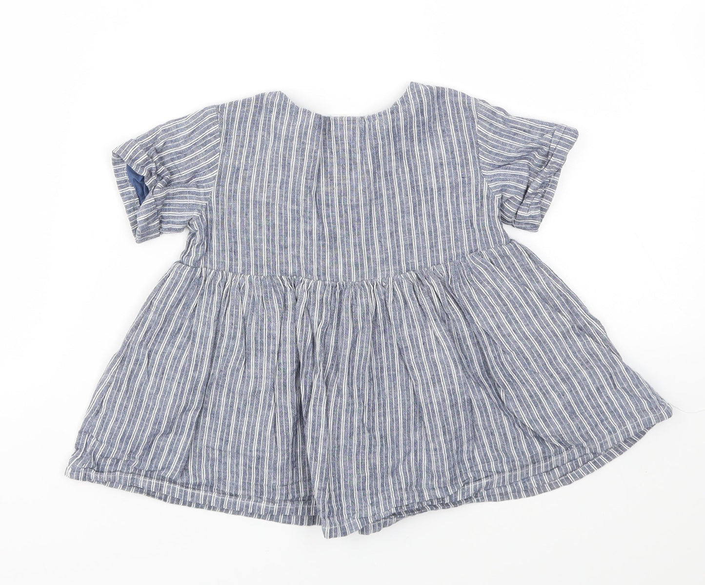 H&M Girls Blue Striped  Fit & Flare  Size 6-9 Months