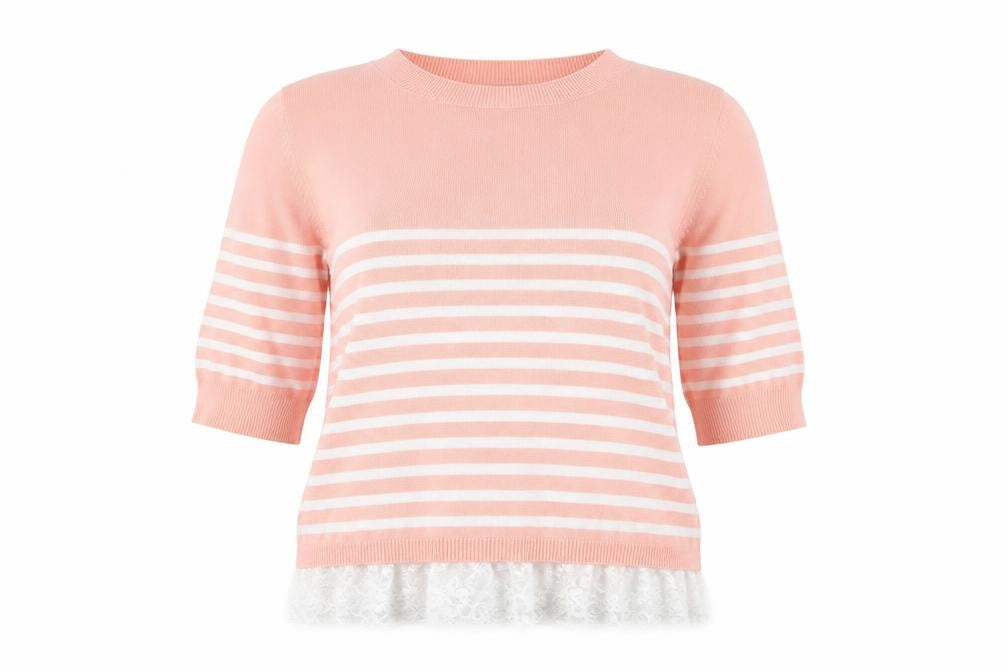 Primark Womens Pink Striped  Pullover Jumper Size 16