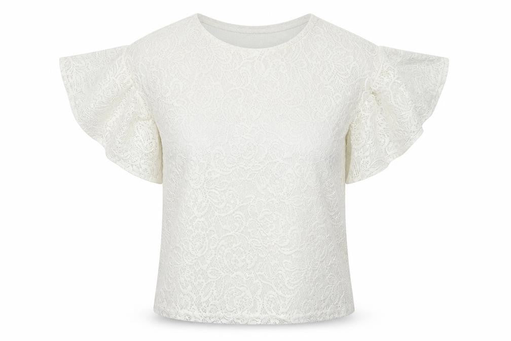 Atmosphere Womens White  Lace Basic Blouse Size 4