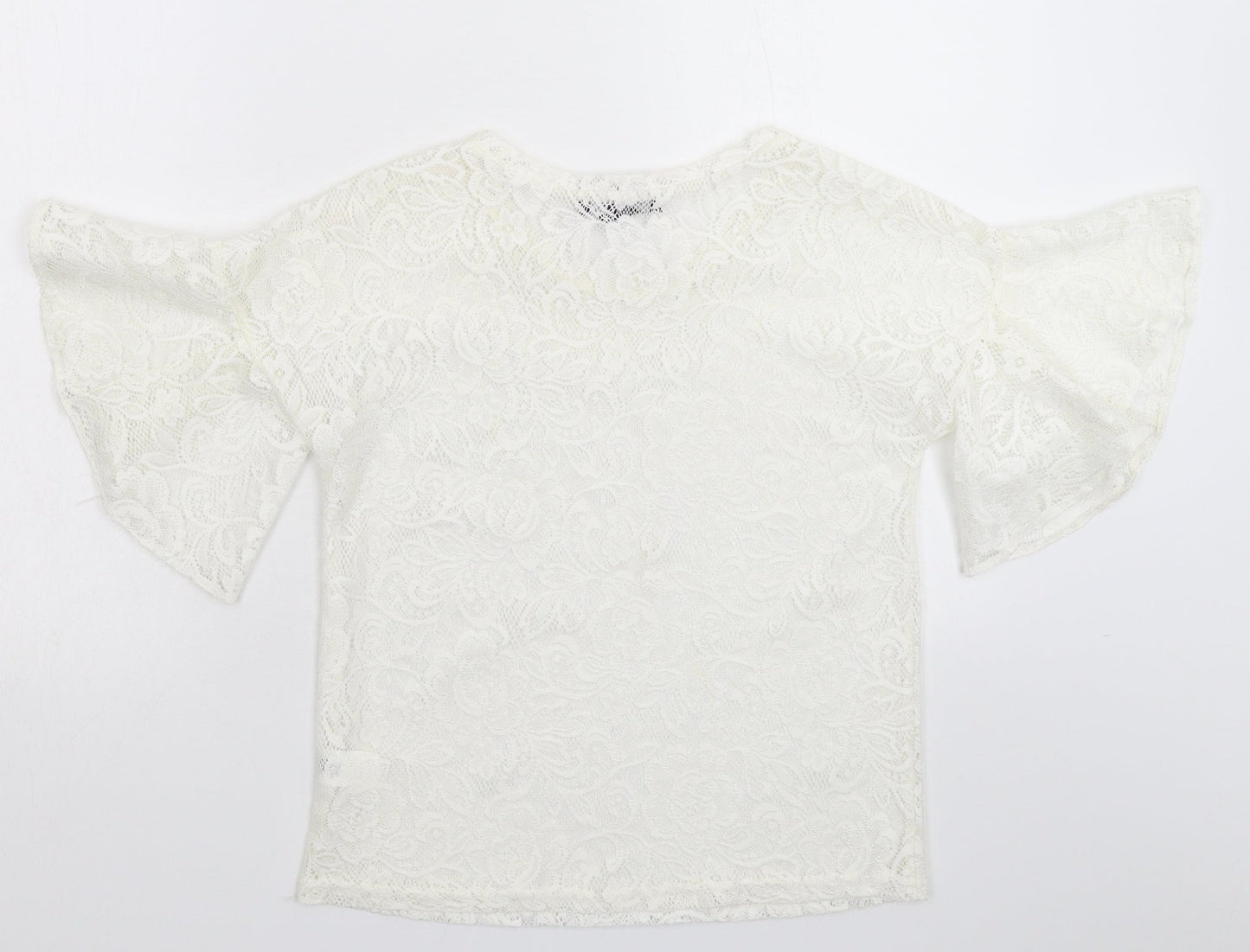 Atmosphere Womens White  Lace Basic Blouse Size 4