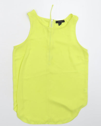 Additional front view of Atmosphere women’s yellow satin basic tank, size UK 12