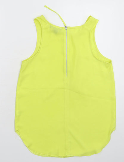 Back view of Atmosphere women’s yellow satin basic tank, size UK 12
