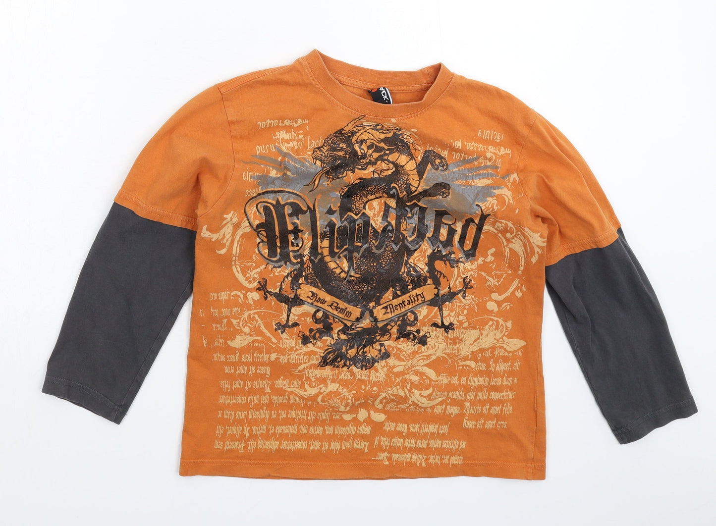 Backflips Boys Orange   Basic T-Shirt Size 9-10 Years