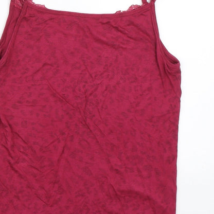 Htown Womens Pink Animal Print  Basic Tank Size S
