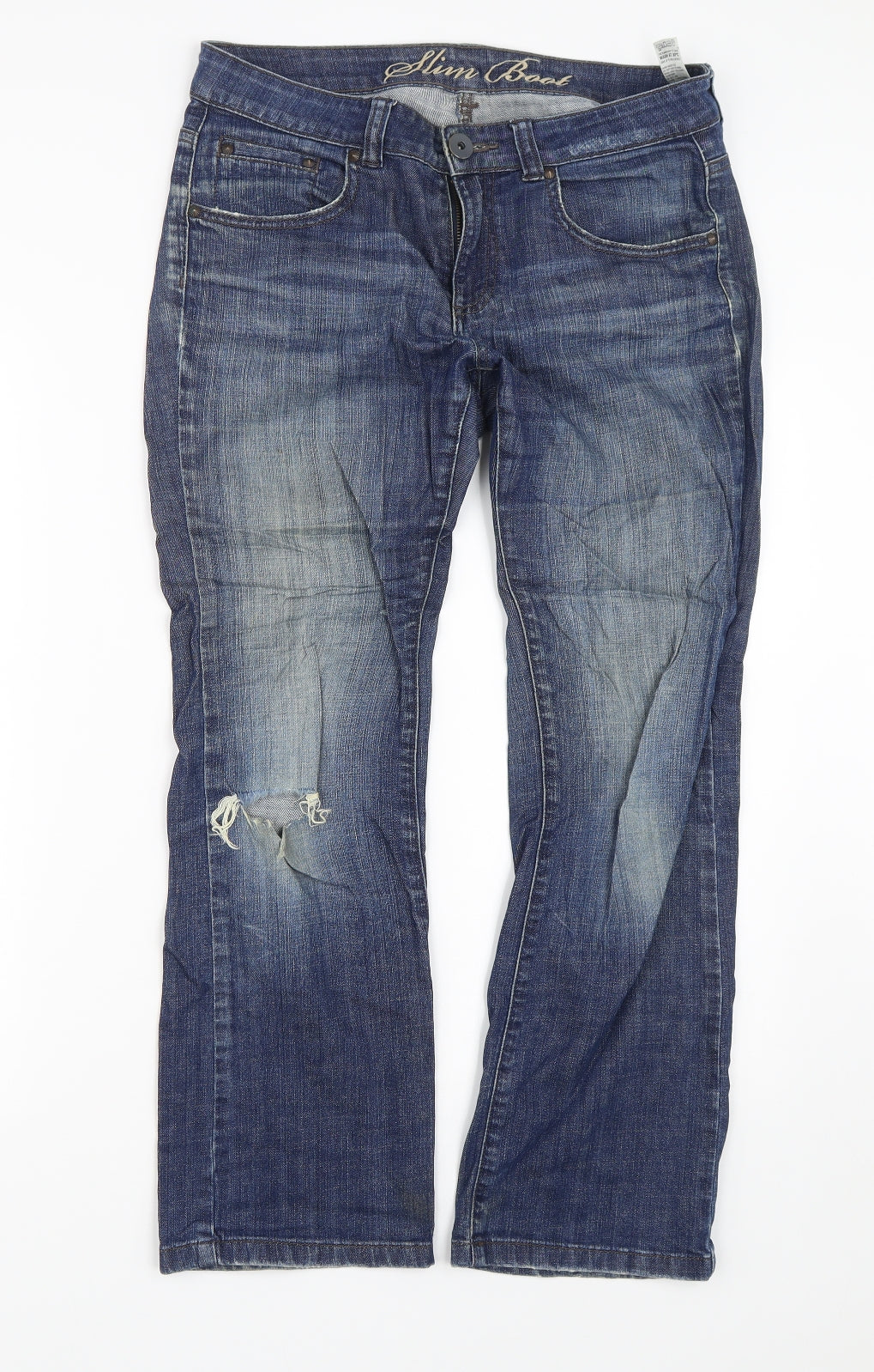 Preloved M&S Womens Blue  Denim Straight Jeans Size 10 L27 in - Front
