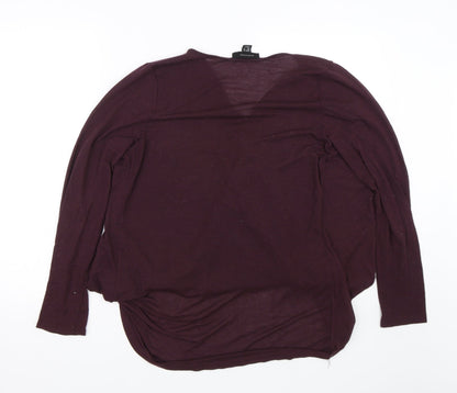 Back view of Atmosphere women’s purple basic t-shirt, size UK 12