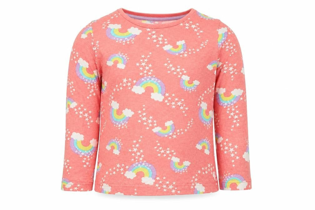 Studio Girls Pink   Basic T-Shirt Size 5-6 Years  - Rainbow
