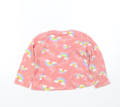 Back view of Studio girls’ pink basic t-shirt, size 5-6, years - rainbow