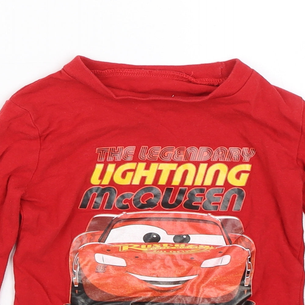 Character.com Boys Red   Basic T-Shirt Size 4 Years  - Cars