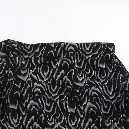 Close-up detail of Roman women’s black basic t-shirt, size UK 14