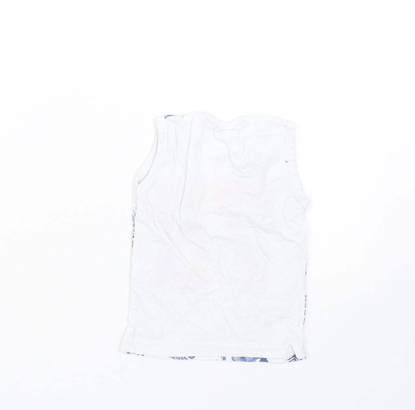Preworn Boys White Floral  Basic Tank Size 3 Years