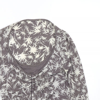 Preloved RJR.John Rocha Womens Brown Floral  Basic T-Shirt Size 8 - Detail