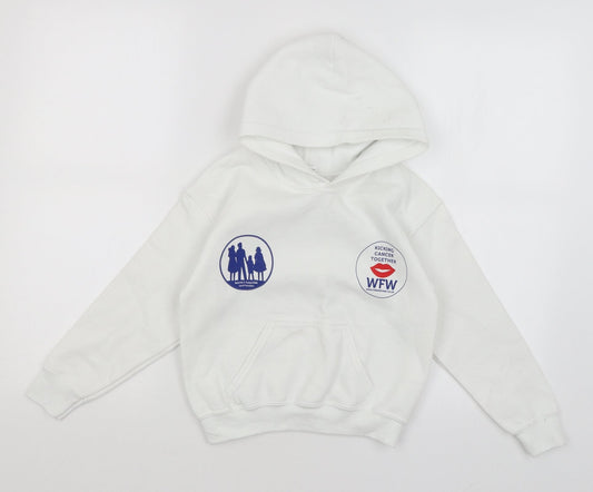Gildan Girls White   Pullover Hoodie Size 5 Years  - Walk for Women