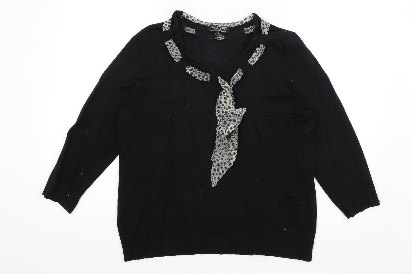 Debenhams Womens Black   Pullover Jumper Size 16