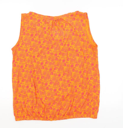 Back view of Atmosphere women’s orange paisley basic blouse, size UK 16